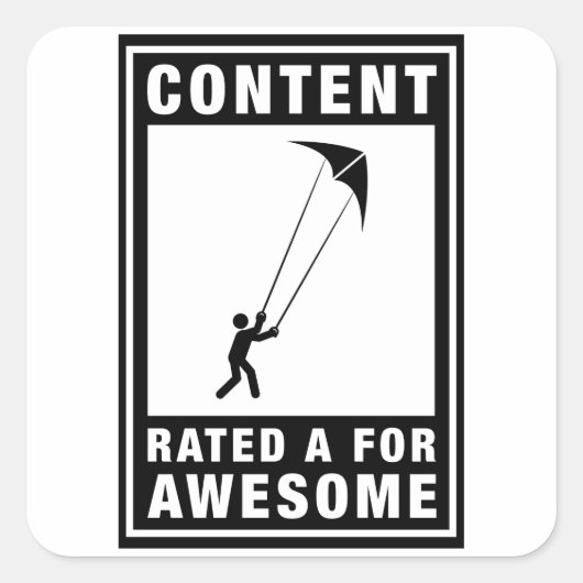 Stunt Kiting Quadratischer Aufkleber (Vorderseite)