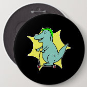 Stunt Scooter Dinosaur Scooter Dragon Comic Animal Button (Vorne & Hinten)