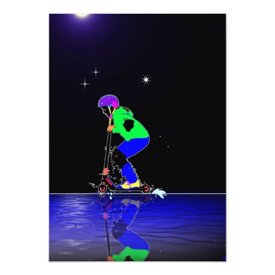 Stunt scooter Einladungskarte