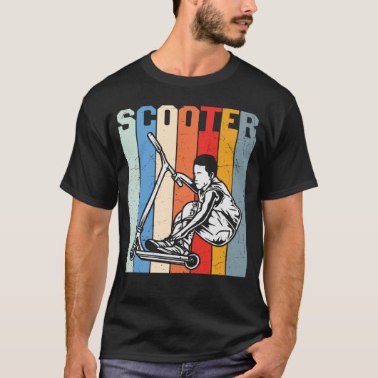 Stunt Scooter Scootering Retro Design T-Shirt (Vorderseite)