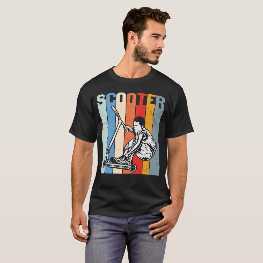 Stunt Scooter Scootering Retro Design T-Shirt (Vorne ganz)