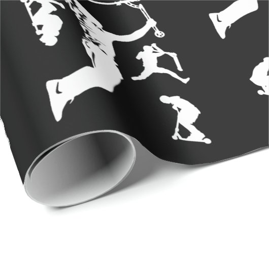 Stunt Scooter Scootering Tricks Geschenkpapier (Rolleneckpunkt)