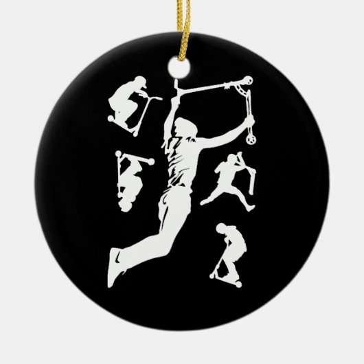 Stunt Scooter Scootering Tricks Keramik Ornament (Vorne)