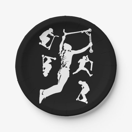 Stunt Scooter Scootering Tricks Pappteller (Vorderseite)