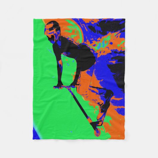 Stunt Scooter Speedster - Scooter Boy Blanket Fleecedecke (Vorderseite)