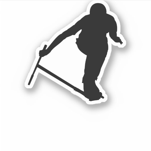 Stunt Scooter-Trick Bartwist Aufkleber (Vorderseite)