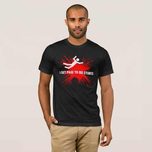 STUNTMAN BERUFLICH (weiß/Rot) T-Shirt (Vorne ganz)