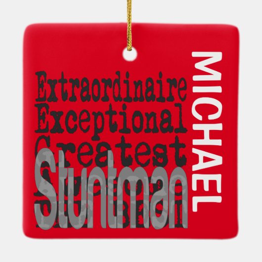 Stuntman Extraordinaire CUSTOM Keramikornament (Rückseite)