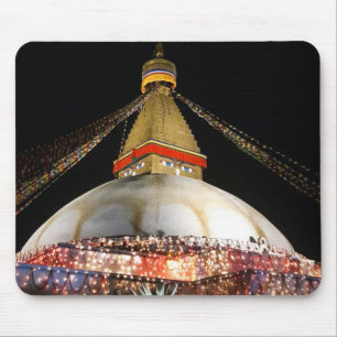 Stupa Boudhanath, Kathmandu am Abend - Nepal Mousepad