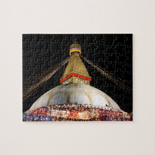 Stupa Boudhanath, Kathmandu am Abend - Nepal Puzzle (Horizontal)