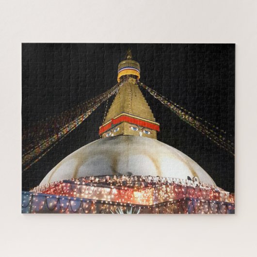 Stupa Boudhanath, Kathmandu am Abend - Nepal Puzzle (Horizontal)