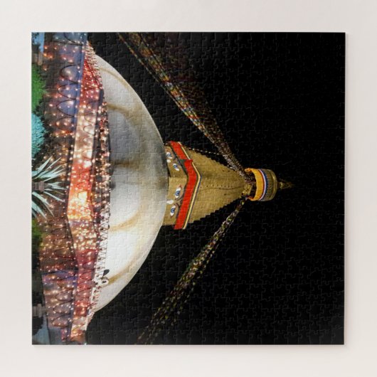 Stupa Boudhanath, Kathmandu am Abend - Nepal Puzzle (Horizontal)