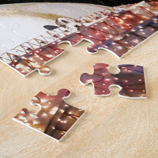 Stupa Boudhanath, Kathmandu am Abend - Nepal Puzzle (Seite)