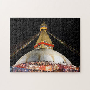 Stupa Boudhanath, Kathmandu am Abend - Nepal Puzzle