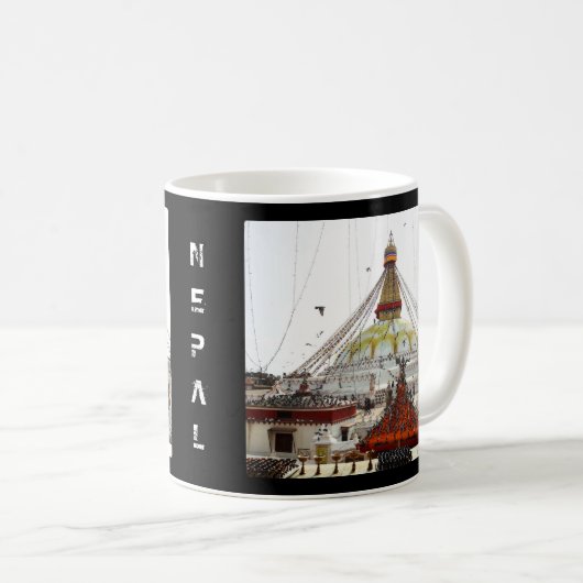 Stupa Boudhanath, Kathmandu - Nepal (Buddha) Kaffeetasse (VorderseiteRechts)