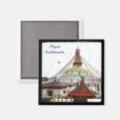 Stupa in Boudhanath, Kathmandu - Nepal Magnet (Vorderseite/Rückseite)