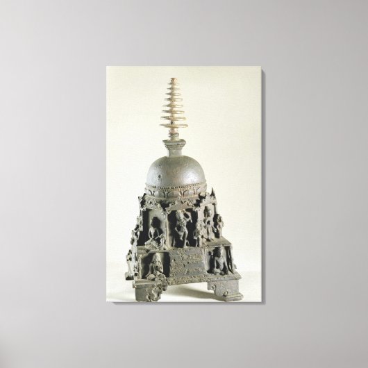 Stupa, Pala, Nalanda, Bihar (Bronze) Leinwanddruck (Vorderseite)