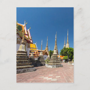 Stupas, Wat Pho, Bangkok, Thailand Postkarte