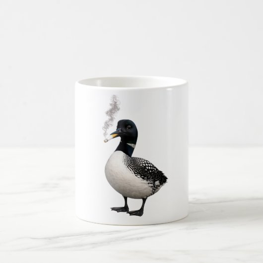 stupid Canadian wolf bird common loon Smoking meme Kaffeetasse (Mittel)
