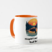 Stupid Canadian Wolf Bird Funny Canada Gift Loon Tasse (Vorderseite Links)
