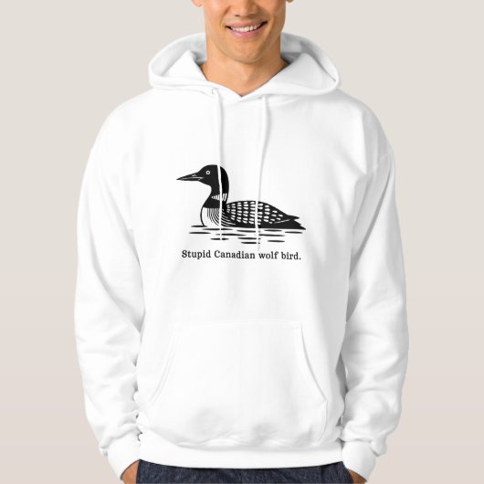 Stupid Canadian Wolf Bird Heated Rivalry Loon Hoodie (Vorderseite)