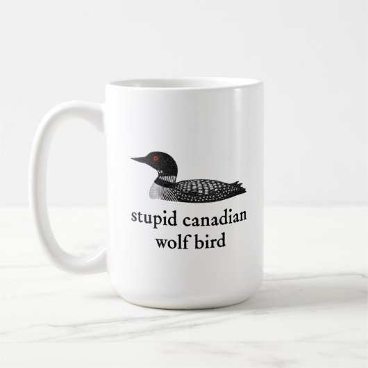 Stupid Canadian Wolf Bird Hockey Romance for Hocke Kaffeetasse (Links)
