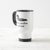 Stupid Canadian Wolf Bird Hockey Romance for Hocke Reisebecher (Vorderseite Links)