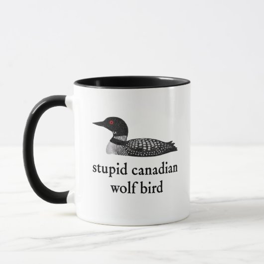Stupid Canadian Wolf Bird Hockey Romance for Hocke Tasse (Links)