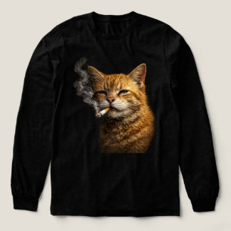 Stupid Cool Funny Cat Meme — Orange Cat Smoking Tri-Blend Shirt