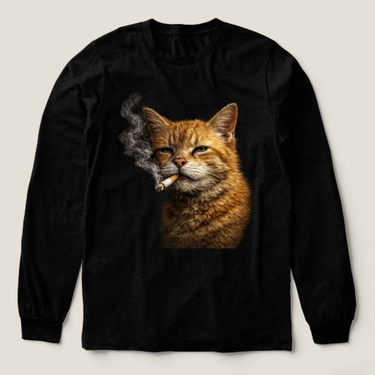 Stupid Cool Funny Cat Meme — Orange Cat Smoking Tri-Blend Shirt (Design Vorderseite)