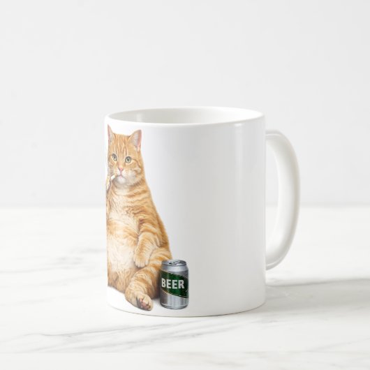 Stupid Cool Funny Cat Meme Smoking Cat cigarette  Kaffeetasse (VorderseiteRechts)