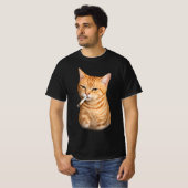 Stupid Cool Funny Cat Meme Smoking Cat cigarette  T-Shirt (Vorne ganz)