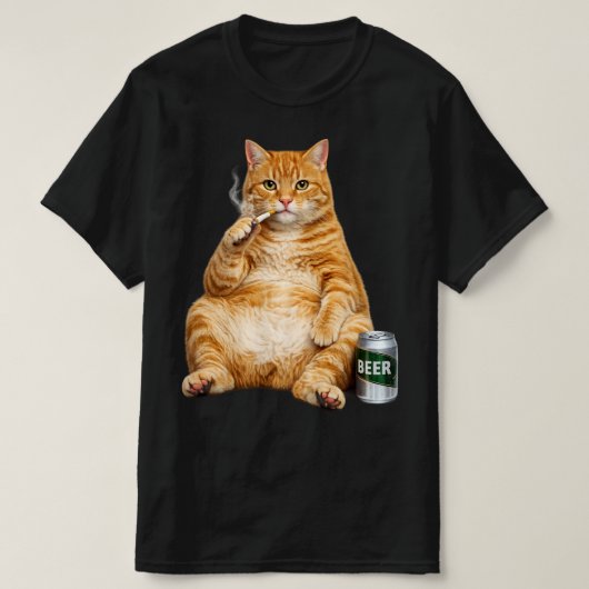 Stupid Cool Funny Cat Meme Smoking Cat cigarette  T-Shirt (Design vorne)