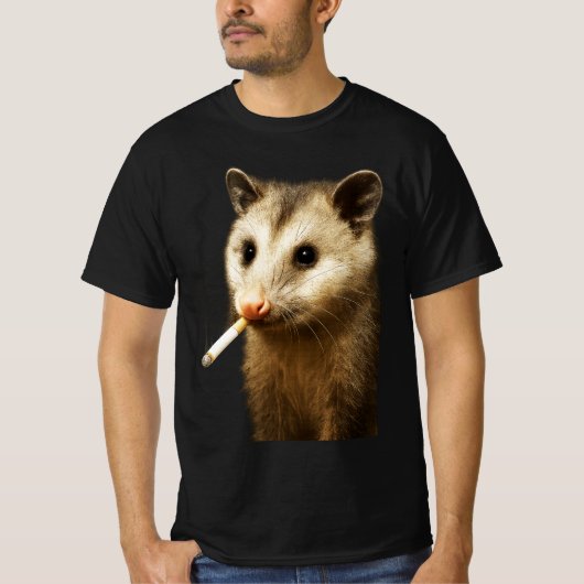 Stupid Cool Funny Opossum Meme | Rauchen Possum wi T-Shirt (Vorderseite)