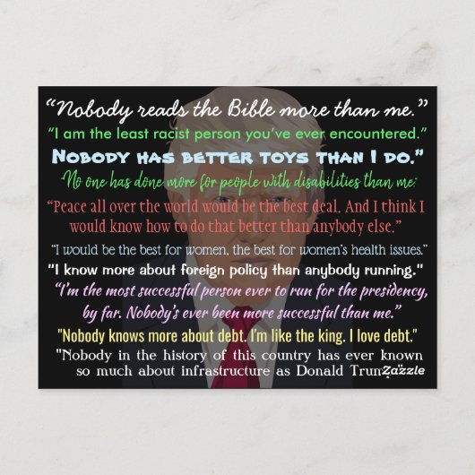 Stupid-Dinge Donald Trump sagte Postkarten (Rückseite)
