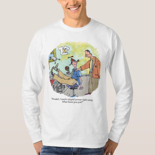 Stupid Entschuldigung weiße langärmelige Shirt (Vorderseite)