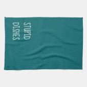 Stupid Geschirr Funny Sarcastic Cleaning Spaß Aqua Geschirrtuch (Horizontal)