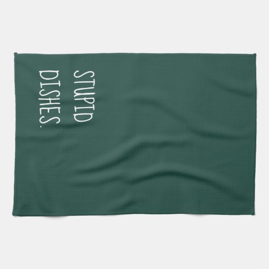 Stupid Geschirr Funny Sarcastic Cleaning Spaß Grün Geschirrtuch (Horizontal)