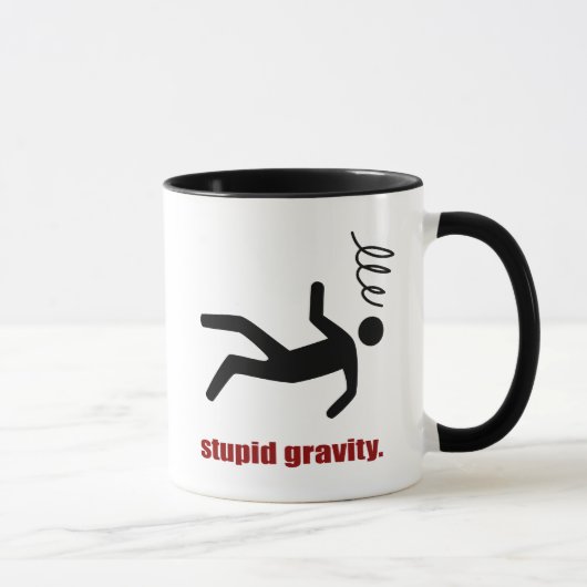 Stupid Gravity - Funny Stuntman Daredevil Tasse (Rechts)