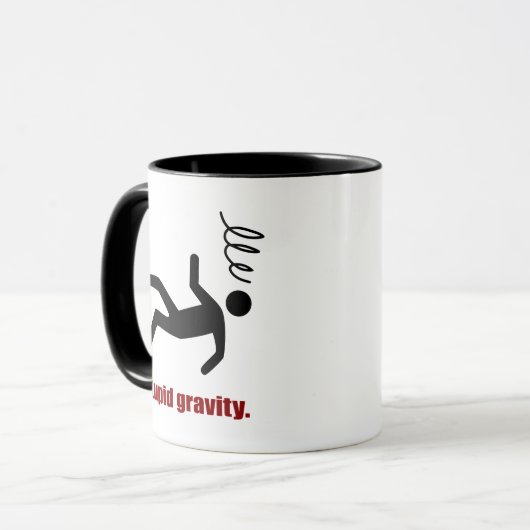Stupid Gravity - Funny Stuntman Daredevil Tasse (Vorderseite Links)