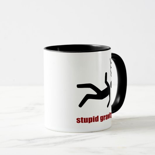 Stupid Gravity - Funny Stuntman Daredevil Tasse (VorderseiteRechts)