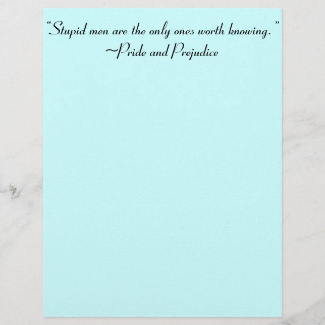 Stupid Men Worth kennen Jane Austen Zitat (Vorderseite)