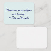 Stupid Men Worth kennen Jane Austen Zitat Mitteilungskarte (Vorne/Hinten)