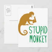 Stupid Monkey Postkarte (Vorne/Hinten)