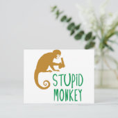 Stupid Monkey Postkarte (Stehend Vorderseite)