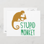 Stupid Monkey Postkarte (Vorne/Hinten)