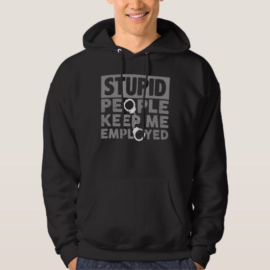 Stupid People Corrector Thin Silver Line Hoodie (Vorderseite)