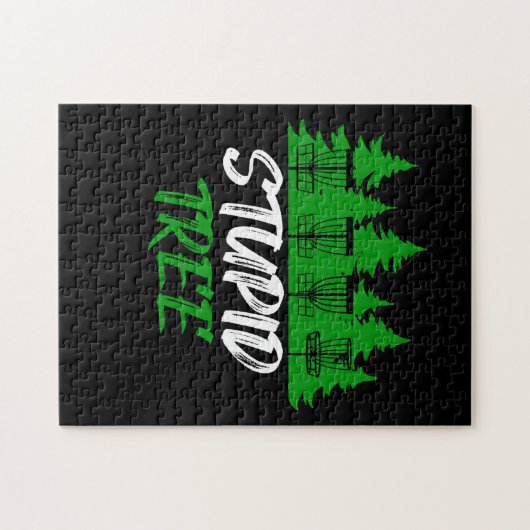 Stupid Tree Disk Golf Funny Frisbee Golf Puzzle (Horizontal)