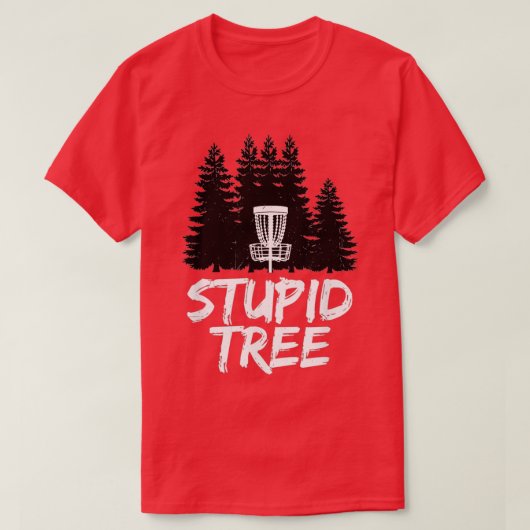 Stupid Tree Disk Golf Funny Frisbee Golf T-Shirt (Design vorne)