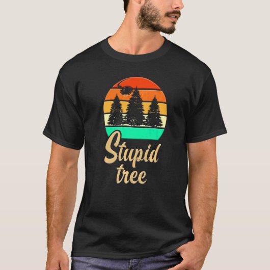 Stupid Tree Frisbee Disk Golf Retro T-Shirt (Vorderseite)